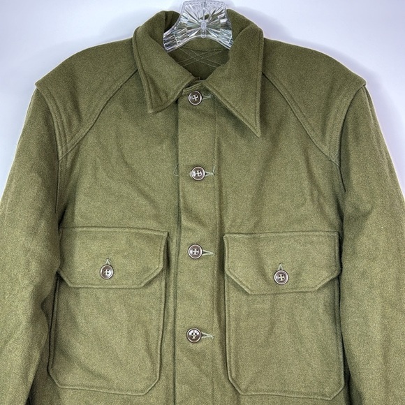 Vintage Army Wool Field Long Sleeve Button Down Shirt 55-S-2515 1953 Medium - Picture 2 of 8